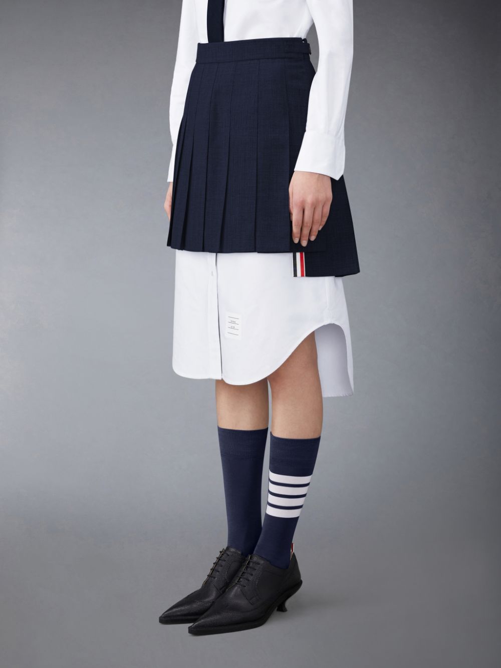 Thom Browne Wool Fresco Pleated Mini レディース スカート 青 | ANI17P48991