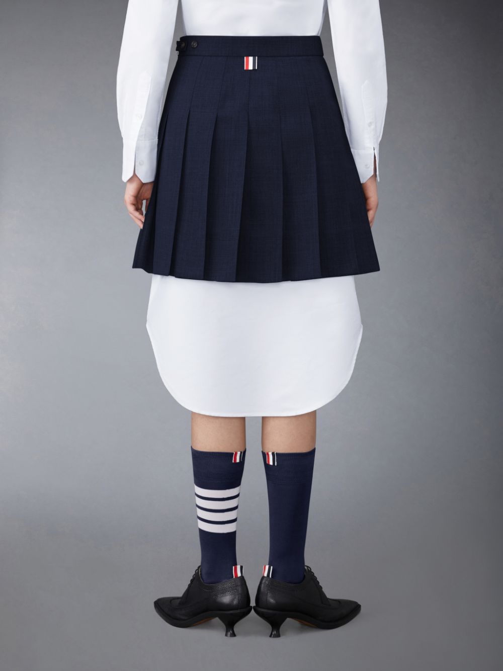 Thom Browne Wool Fresco Pleated Mini レディース スカート 青 | ANI17P48991
