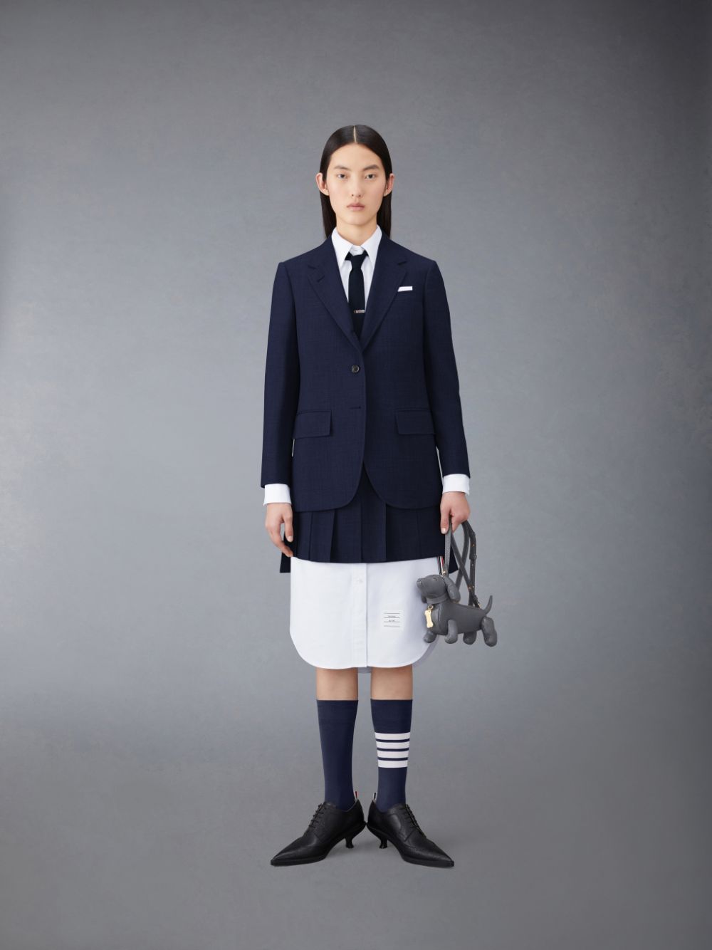 Thom Browne Wool Fresco Pleated Mini レディース スカート 青 | ANI17P48991