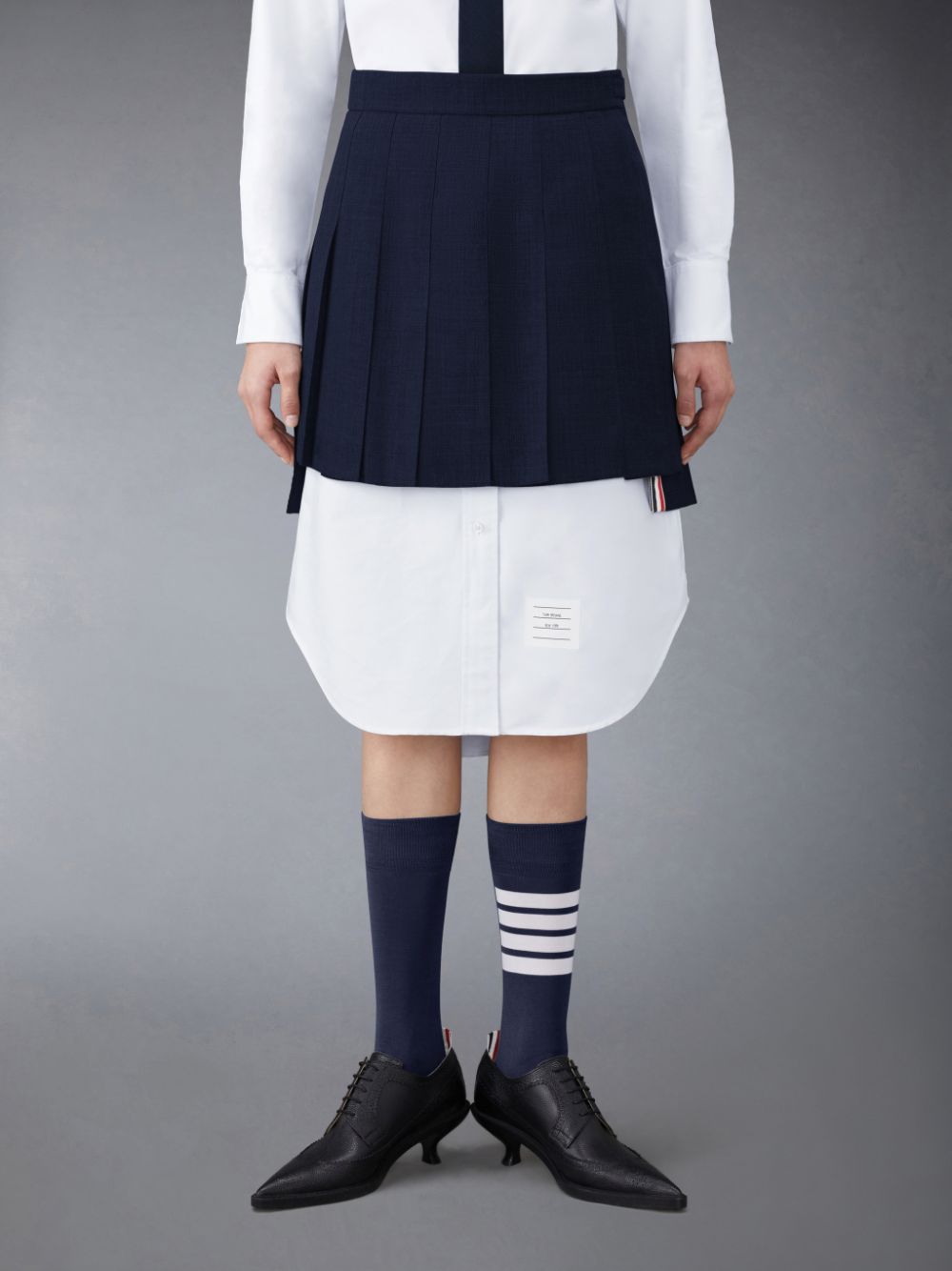 Thom Browne Wool Fresco Pleated Mini レディース スカート 青 | ANI17P48991