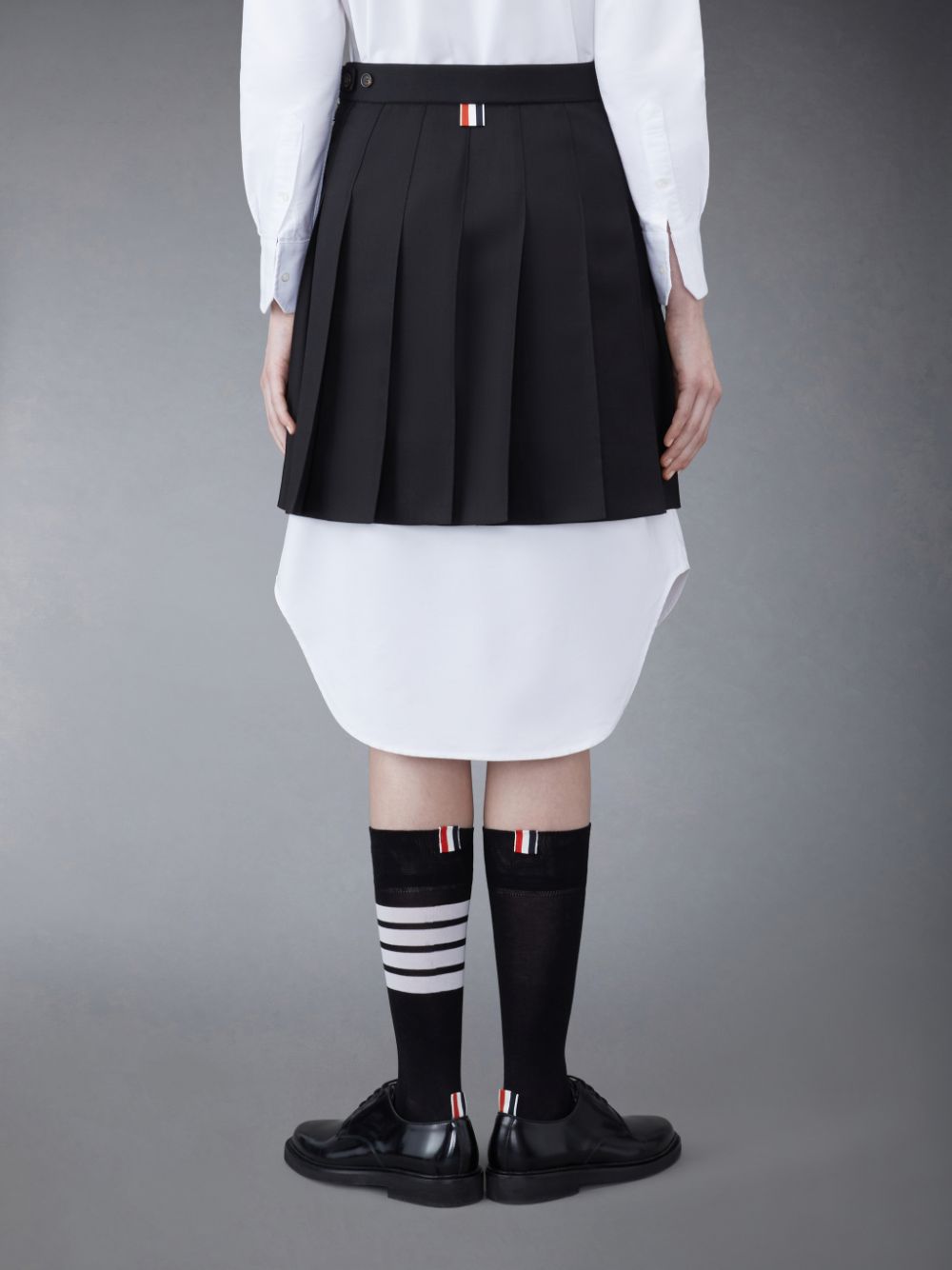 Thom Browne Wool Fresco Pleated Mini レディース スカート 黒 | KIT90Q24369