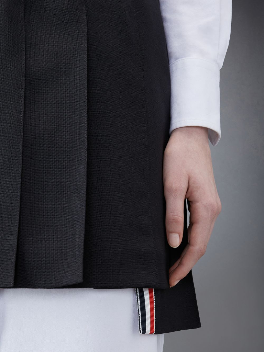 Thom Browne Wool Fresco Pleated Mini レディース スカート 黒 | KIT90Q24369