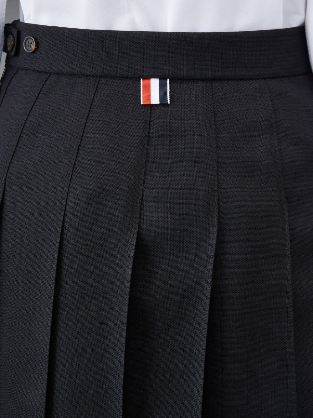 Thom Browne Wool Fresco Pleated Mini レディース スカート 黒 | KIT90Q24369