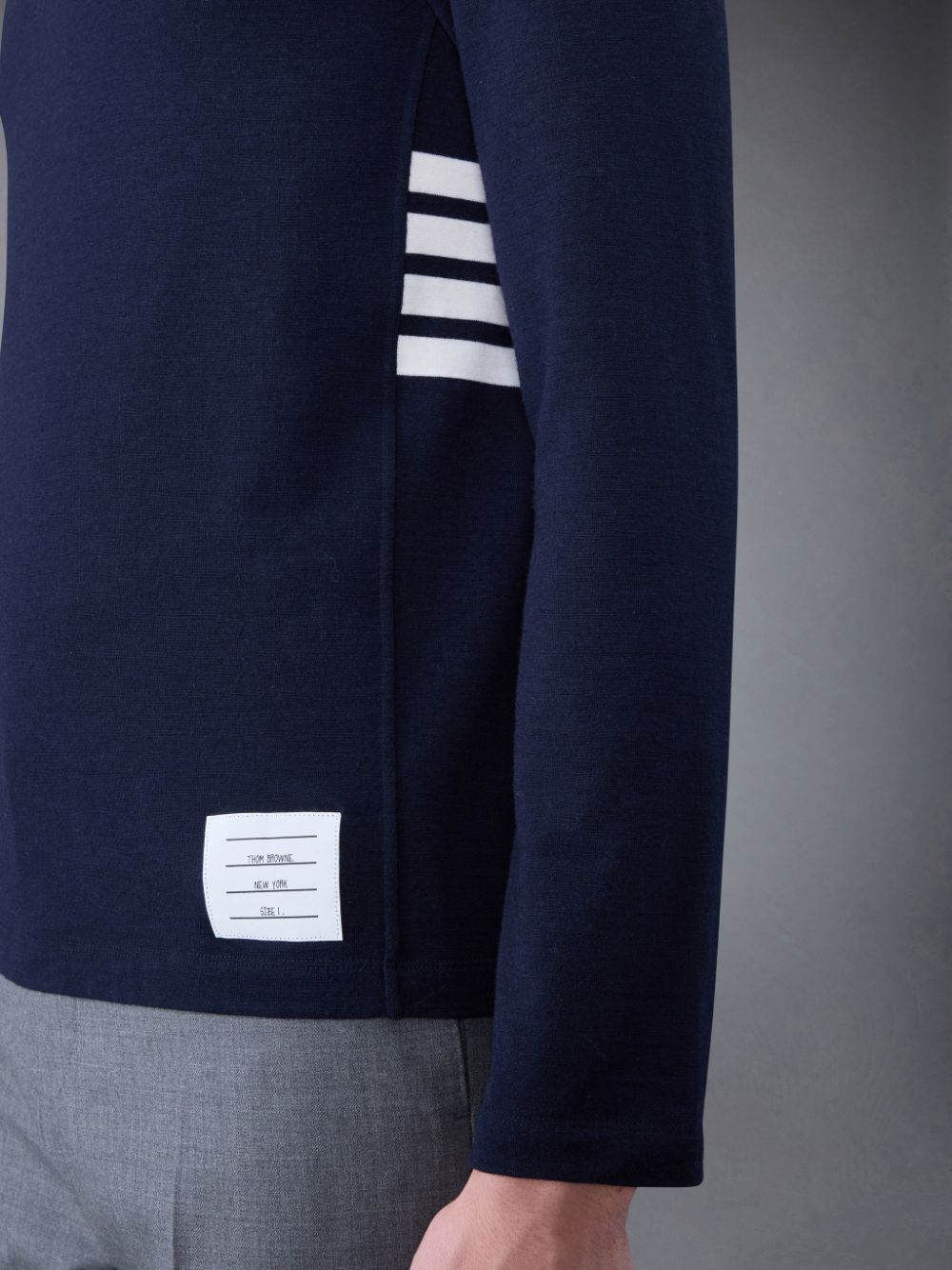 Thom Browne Wool Jersey 4-Bar Long Sleeve メンズ Tシャツ 青 | QUZ05N06858