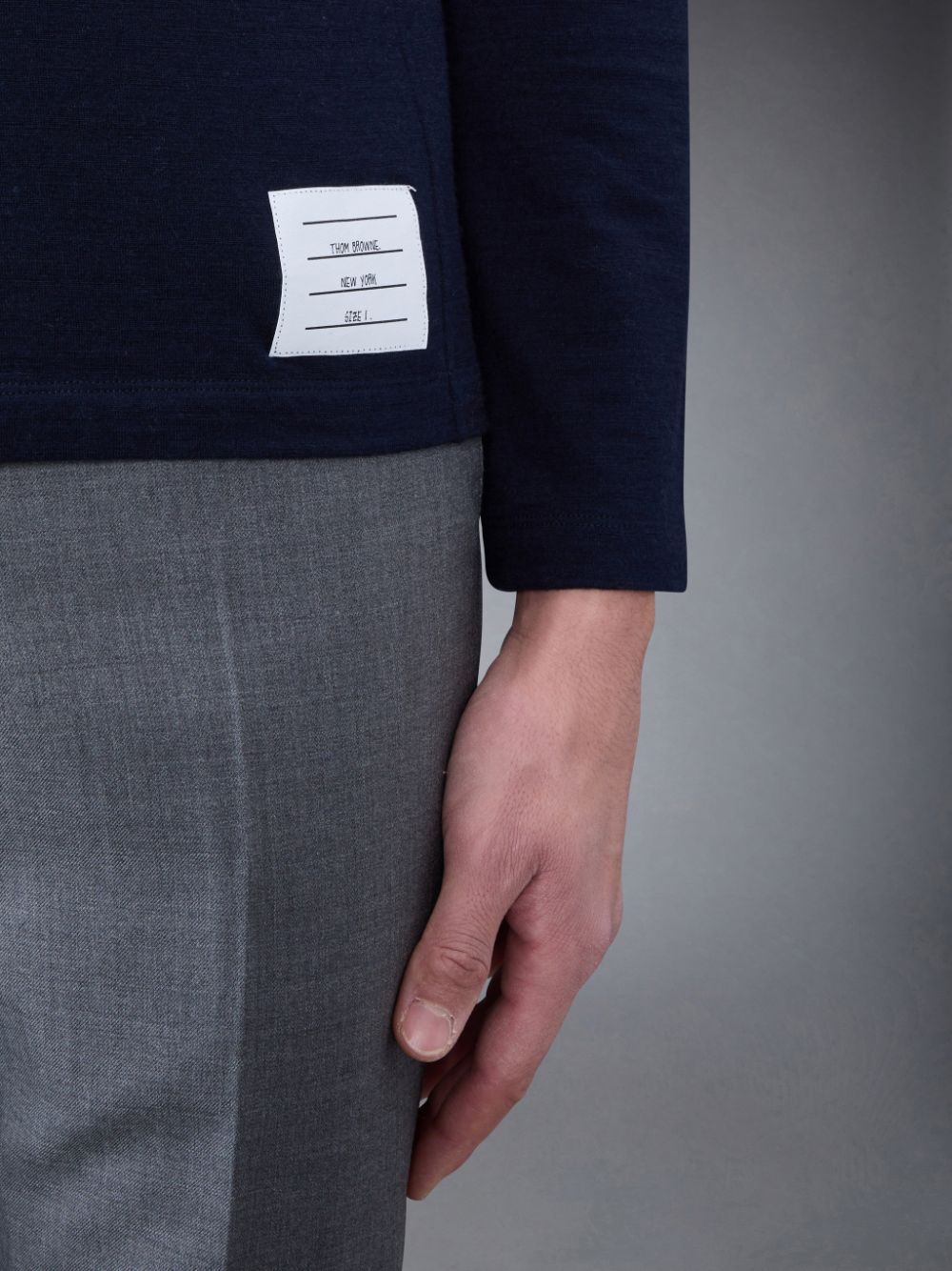 Thom Browne Wool Jersey 4-Bar Long Sleeve メンズ Tシャツ 青 | QUZ05N06858