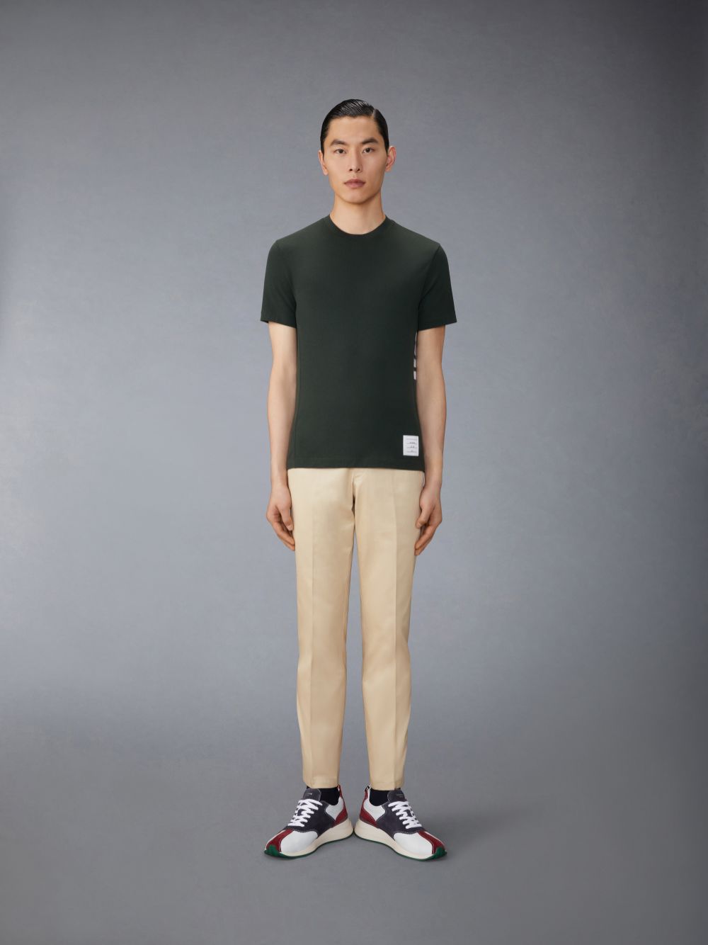 Thom Browne Wool Jersey 4-Bar メンズ Tシャツ 緑 | GWN35R44050