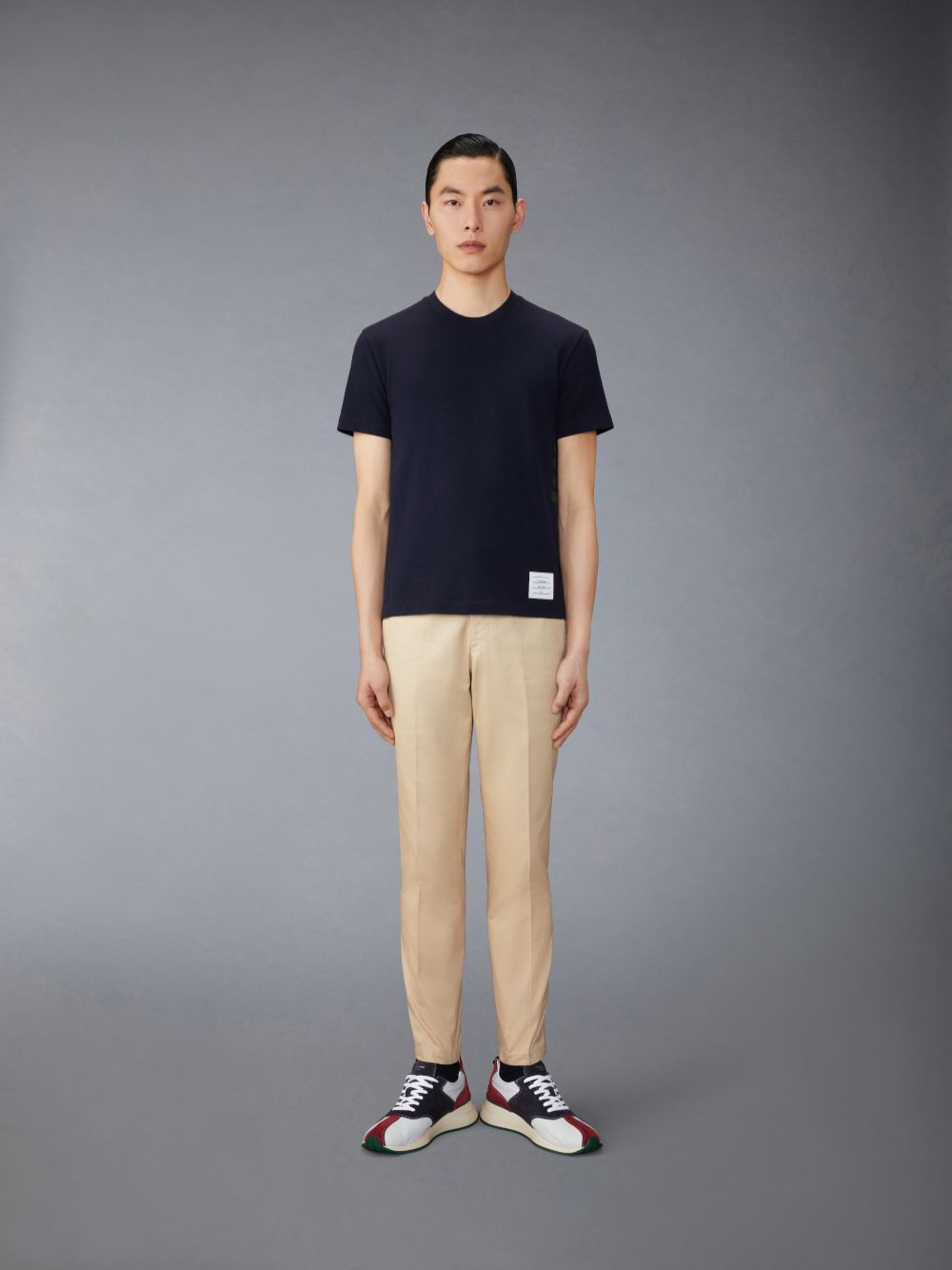 Thom Browne Wool Jersey 4-Bar メンズ Tシャツ 青 | SBT92F38262