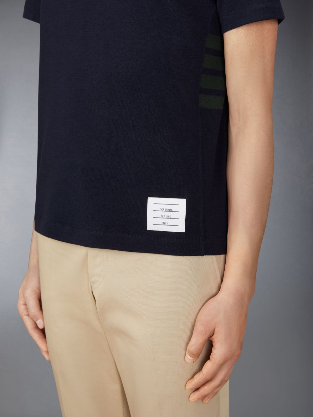 Thom Browne Wool Jersey 4-Bar メンズ Tシャツ 青 | SBT92F38262