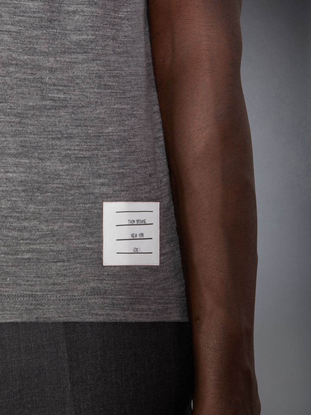 Thom Browne Wool Jersey Ringer メンズ Tシャツ グレー | MXI07G50728