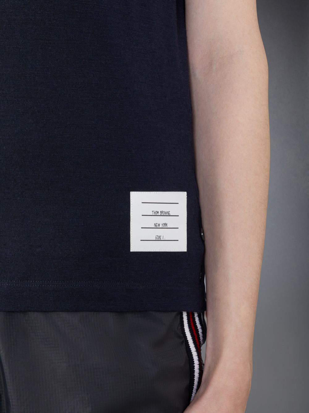 Thom Browne Wool Jersey Ringer メンズ Tシャツ 青 | PRK11M52977