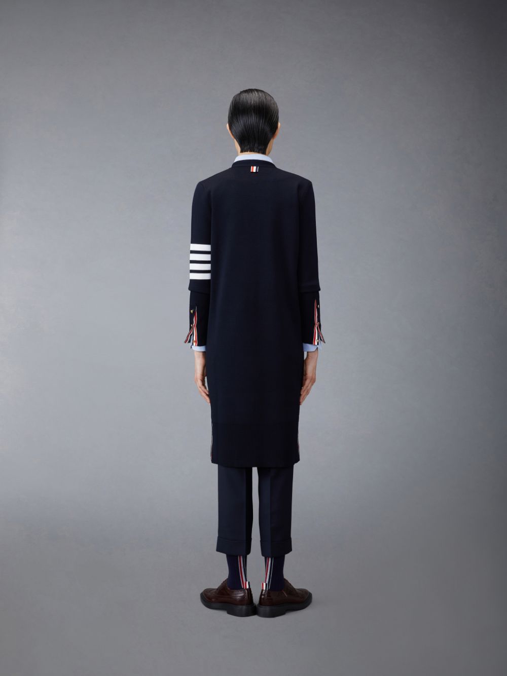 Thom Browne Wool Long V-Neck レディース カーディガン 青 | JUJ58S32877