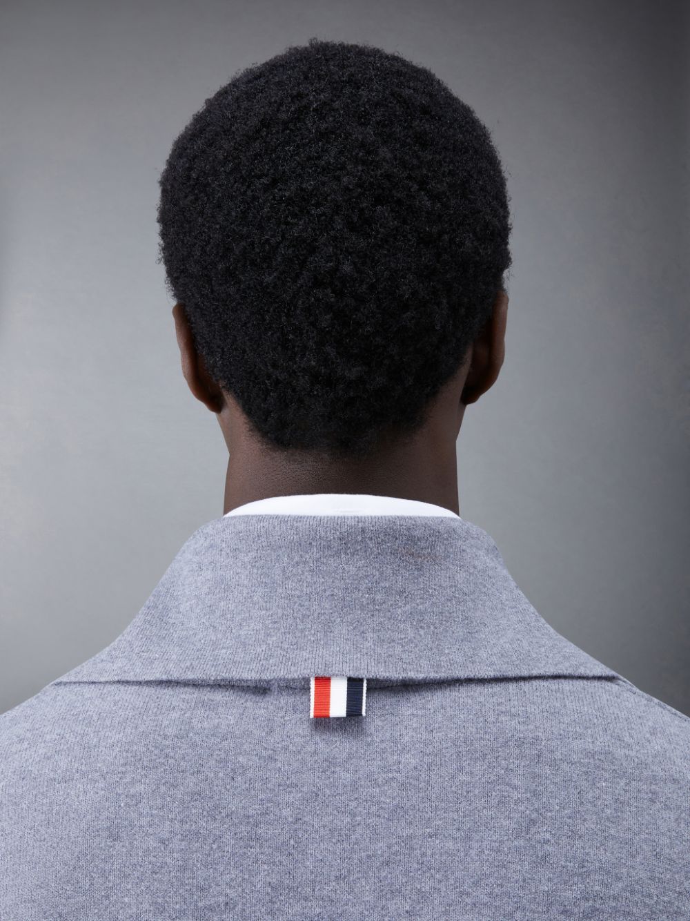 Thom Browne Wool Loopback 4-Bar Funnel Neck メンズ プルオーバー グレー | BUM40S10059