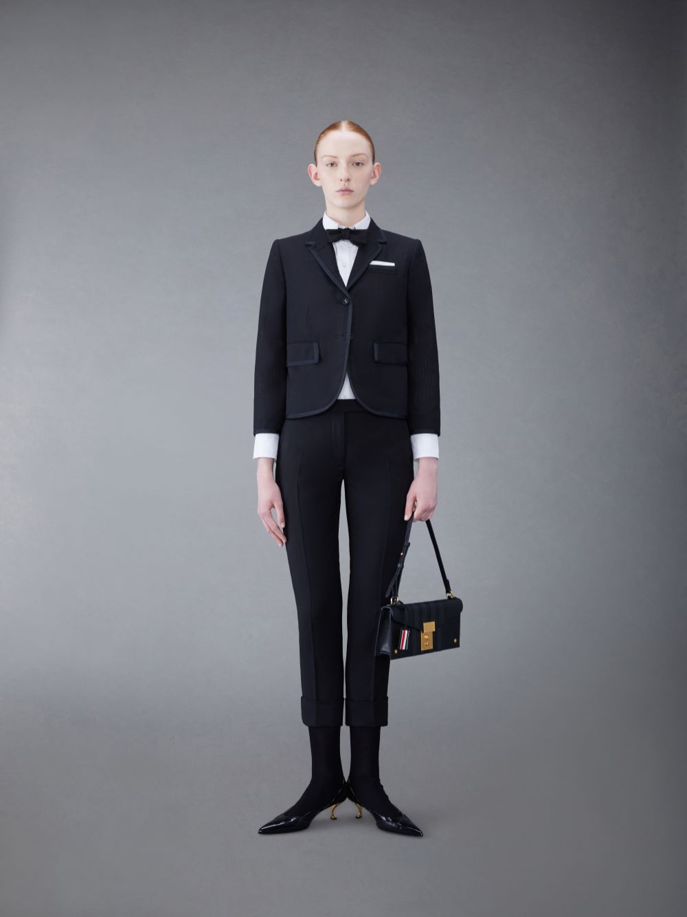 Thom Browne Wool Low Rise Cigarette レディース パンツ 黒 | PSN69I34808