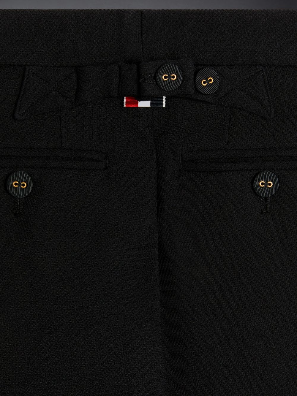 Thom Browne Wool Pique Suiting Tuxedo Bermuda ボーイ ショートパンツ 黒 | NNR79Z39699