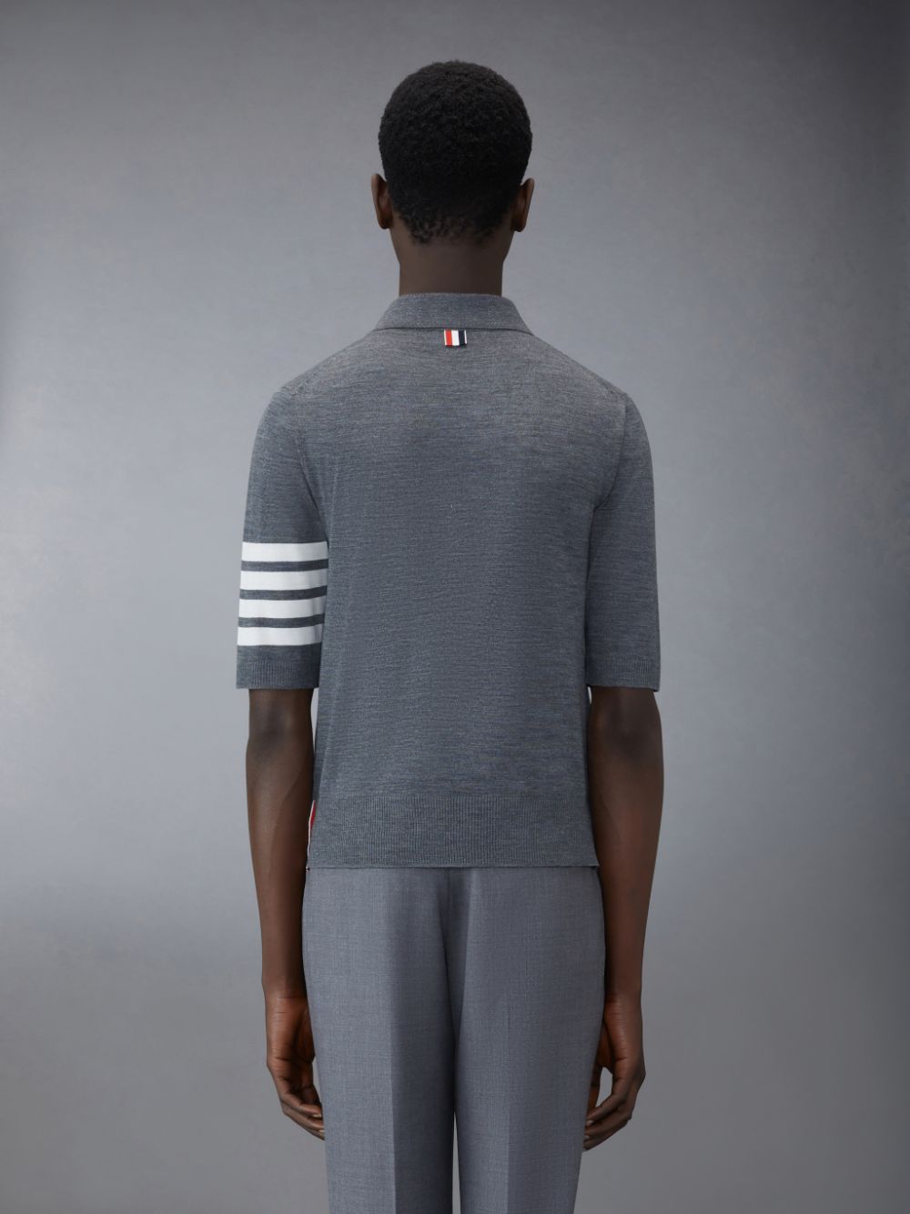 Thom Browne Wool Short Sleeve メンズ ポロシャツ グレー | FIQ51D76665