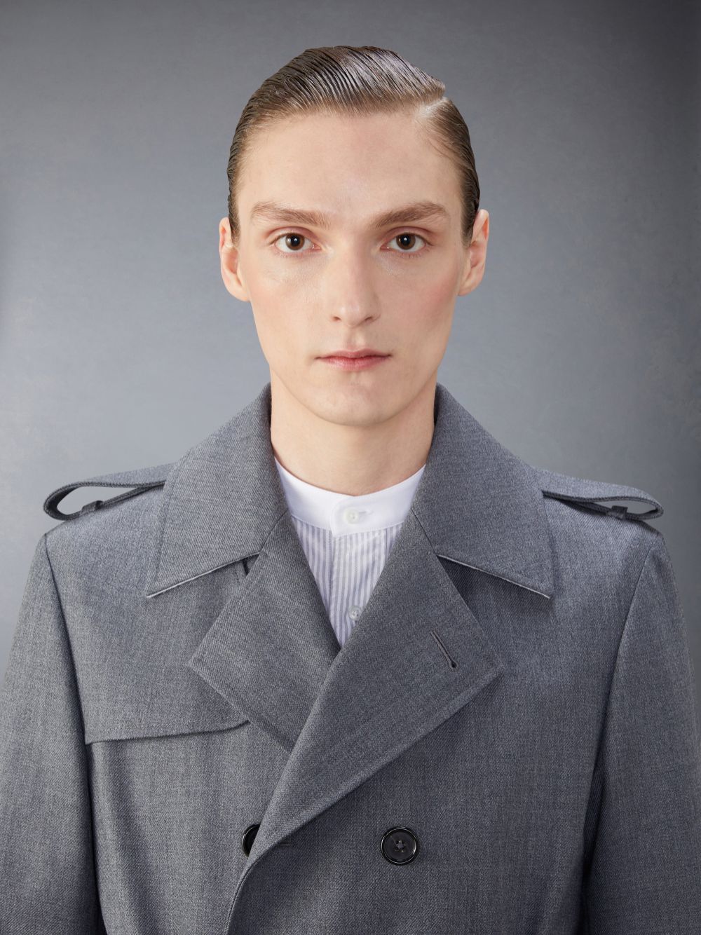 Thom Browne Wool Twill Unconstructed Trench メンズ コート グレー | MDA80W01502