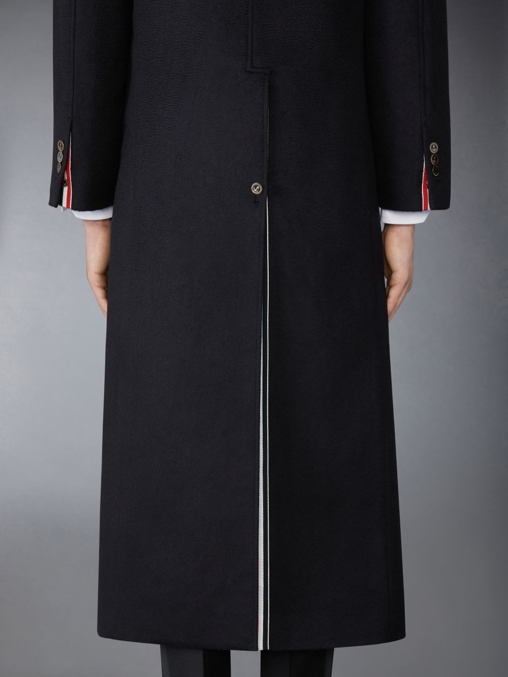 Thom Browne Zibeline Cashmere Maxi Soft Shoulder メンズ コート 黒 | QZG39Q41426
